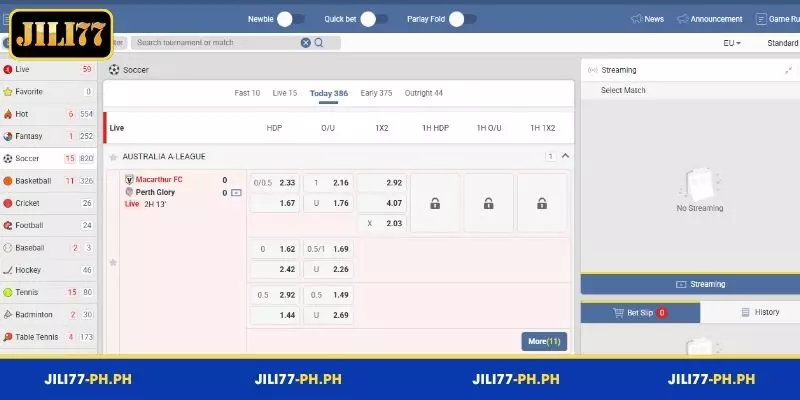 JILI77 Sports Categories and Popular Betting Markets